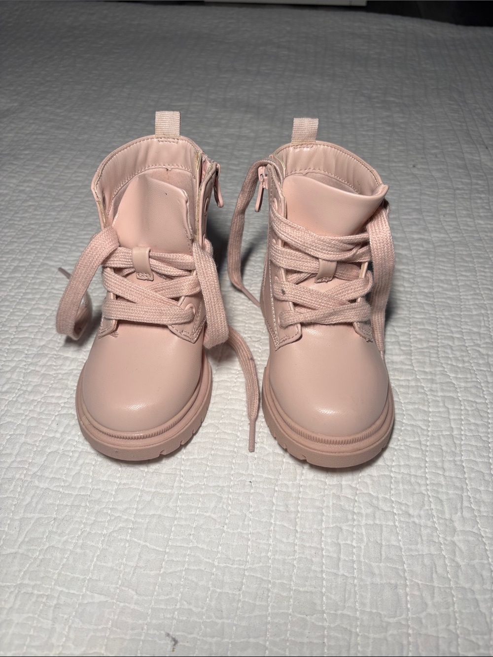 Cat & Jack Blush Pink Lace-Up Kids Ankle Boots